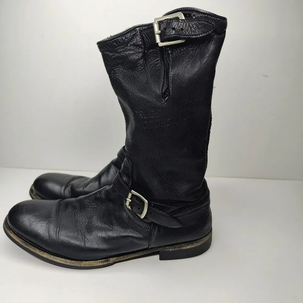 Triumph x Paul Smith Waxed Roughout Engineer Boots Size 10 Made In Italy